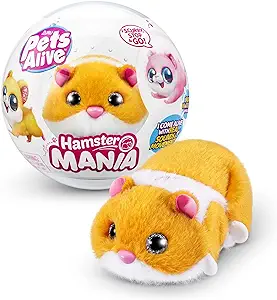 Pets Alive Hamstermania (Orange) by ZURU Hamster, Electronic Pet, 20+ Sounds Interactive, Hamster Ball Toy for Girls and Children
