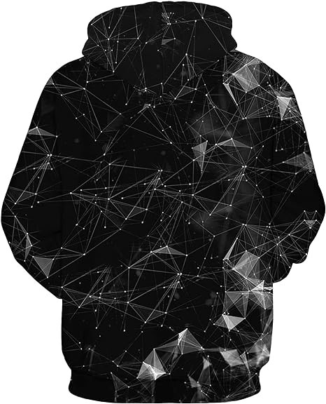 BarbedRose Men's Digital Print Sweatshirts Hooded Top Galaxy Pattern Hoodie