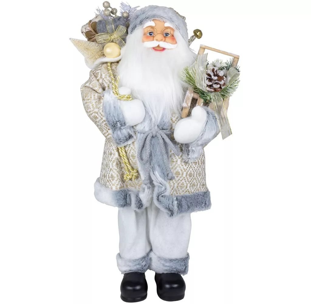 Santa Claus figure Santa with gift bag & snow 60 cm large decoration Bjarne