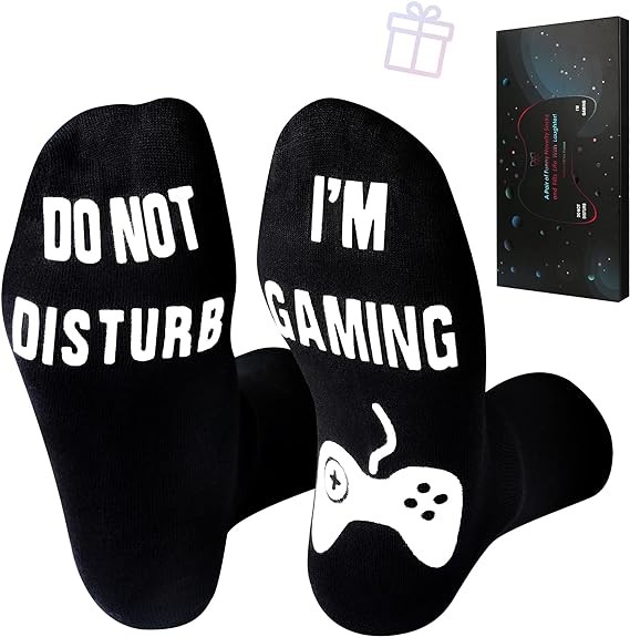 Do Not Disturb I'm Gaming Socks,Birthday Gifts for Boys, Gamer Gift for Men,Gaming Socks for Boyfriend,Teen Boy,Him,Dad