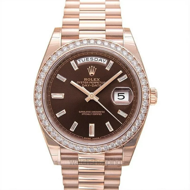 Rolex DayDate 228345RBR 2019 MINT Rose Chocolate Factory Dia Watch 40mm Complete