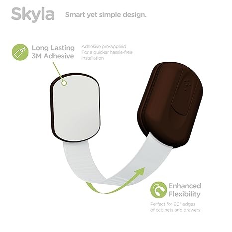 Baby Proofing Child Safety Locks (12 Pack) by Skyla Homes - The Safest, Quickest and Easiest 3M Adhesive Cabinet Latches, No Screws & Magnets, Multi-Purpose for Furniture, Kitchen, Ovens, Toilet Seats