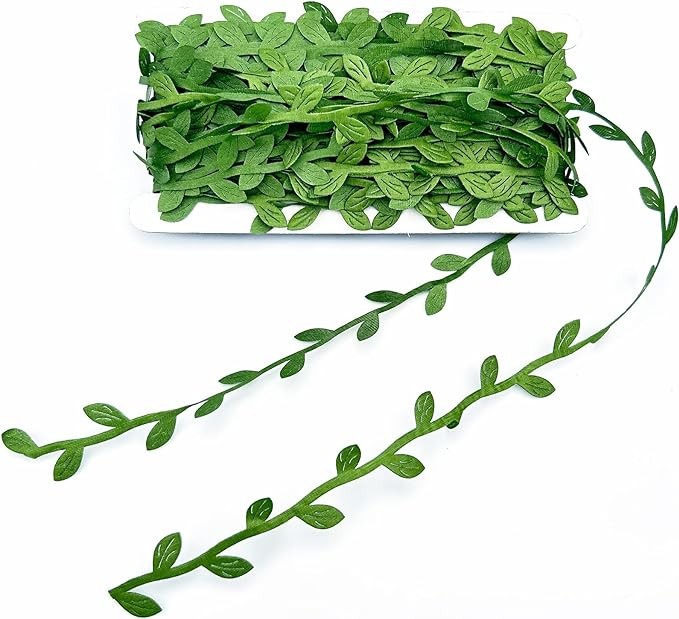 AMZFULY 132 Ft Artificial Vines,Green Leaf Gift Wrapping Trim Ribbon,Eucalyptus Leaves Garland Wreath Accessory DIY Craft Party Wedding Home Decoration