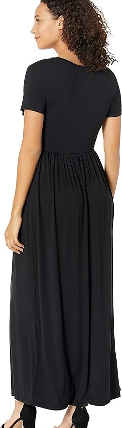 Amazon Essentials Women's Short-Sleeve Waisted Maxi Dress (Available in Plus Size)