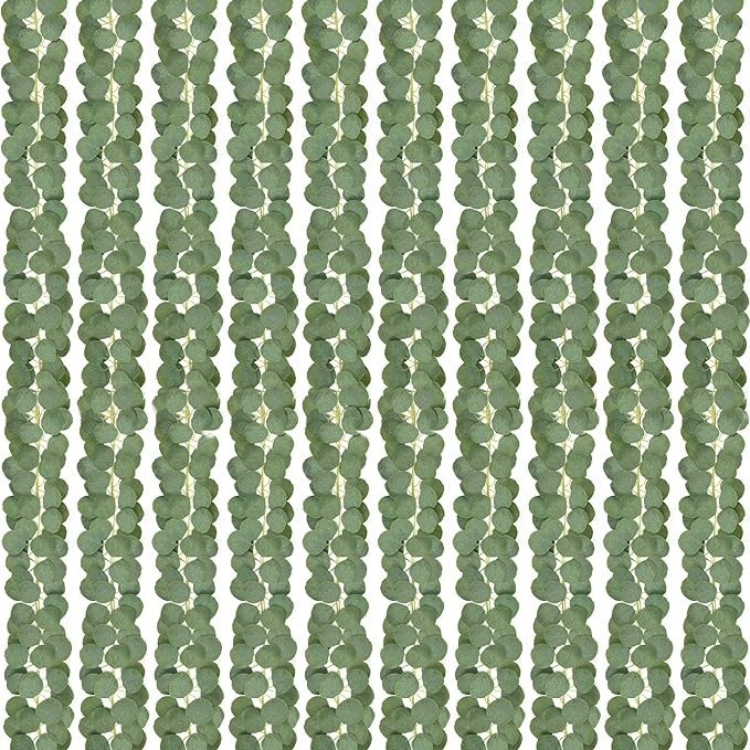 CEWOR 20pcs Eucalyptus Garland, Greenery Garland Artificial Eucalyptus Leaves Table Wreath Vines for Wedding Party Table Fireplace Bedroom Wall Room Décor