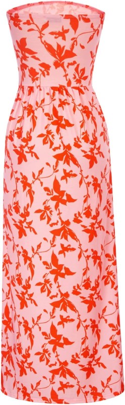 GRACE KARIN Women Strapless Casual Loose Ruched Long Maxi Dress with Pockets