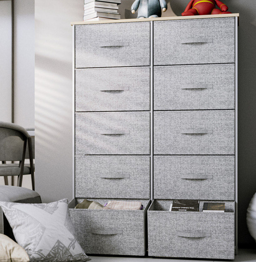 10-Tier Chest of Storage Drawer Dresser Shelf Tower Bedroom Fabric Organizer