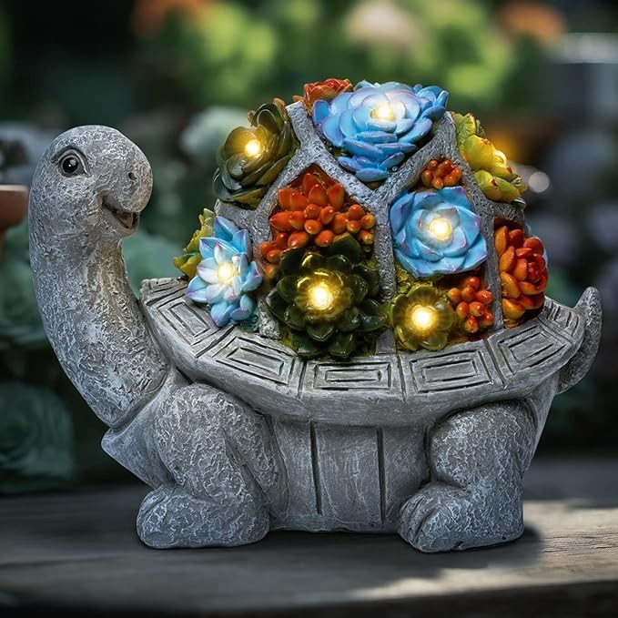 Mothers Day Gifts from Daughter, Gifts for Mom, Mom Gifts, Solar Garden Statues Outdoor - Large Solar Turtle Statue Garden Decor, Outdoor Decorations for Patiom Turtle Gifts, Turtle Gifts