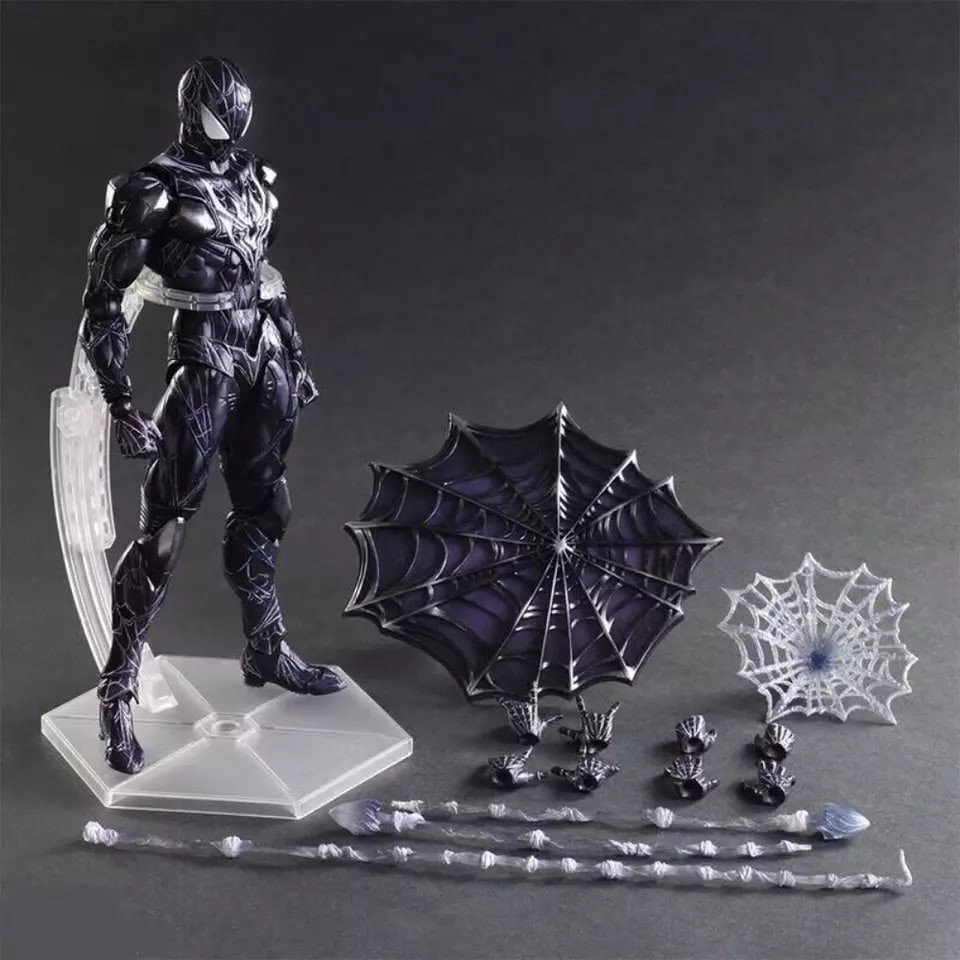 Play Arts Kai Spider-Man Black Blue Action Figure Statue Model Toys Gift No-box