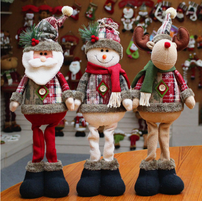 4 Christmas Hanging Ornament Santa Claus Snowman Doll Xmas Tree Decor Gift ??