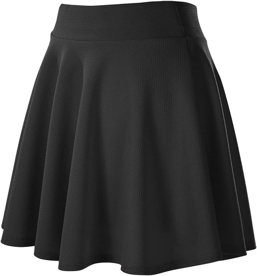 Urban CoCo Women's Basic Versatile Stretchy Flared Casual Mini Skater Skirt