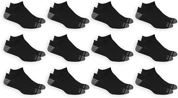 Fruit of the Loom Men's Dual Defense No Show Socks (12 Pack)