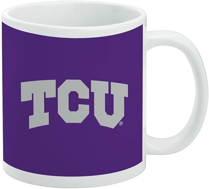 GRAPHICS & MORE TCU Primary Logo Ceramic Coffee Mug, Novelty Gift Mugs for Coffee, Tea and Hot Drinks, 11oz, White
