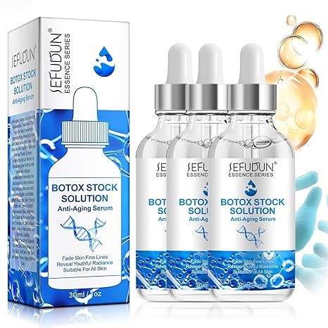 Botox Stock Solution Facial Serum 3 Fl Oz, Botox Face Serum for Women, Face Tightening, Liquid Anti Aging Serum with Vitamin C & E, Reduce Fine Lines, Wrinkles, Boost Skin Collagen Essence,Plump Skin