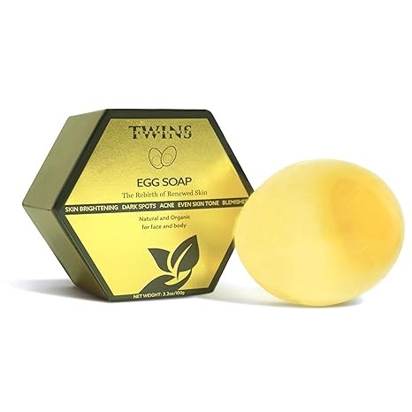 Twins Personal Care Egg Soap, Luxurious Handmade Egg Shaped with Kojic & Hyaluronic Acid Soap, Natural ingredients
