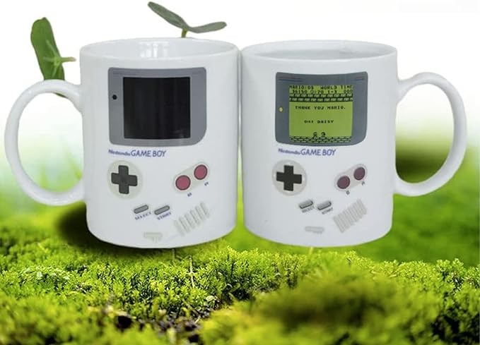 GZHaiTuoSi Heat Changing Coffee Mug Creative Color Changing Ceramic Mug Game Around The Gift Cup Novelty Office Coffee Color Changing Ceramic Mug gift for Gamers,Fathers,Coffee Enthusiasts