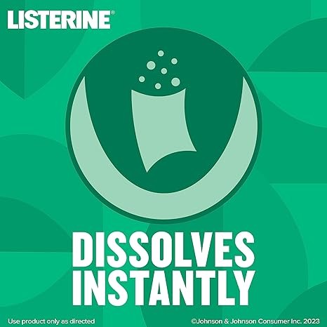 Listerine Freshburst Pocketpaks Breath Strips, Dissolving Freshener Strips Kill 99% of Germs that Cause Bad Breath, Portable for On-the-Go, Minty Flavor, 3 packs of 24-strips Each
